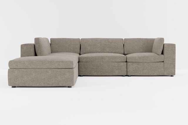 Destin Elite Brown Fabric 5pc Bumper Sectional