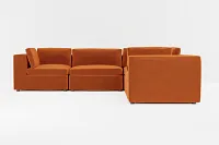 Destin Joya Orange Velvet 5-piece Modular Sectional