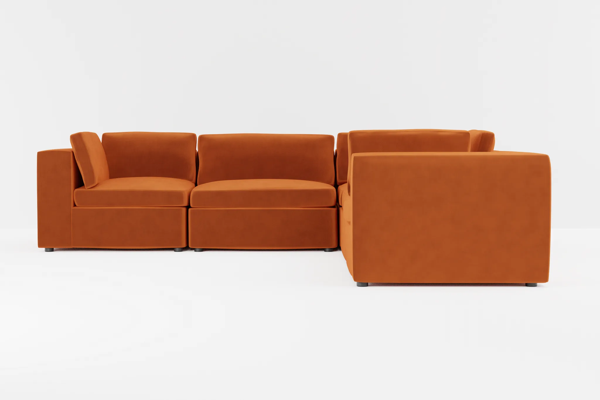 Destin Joya Orange Velvet 5-piece Modular Sectional