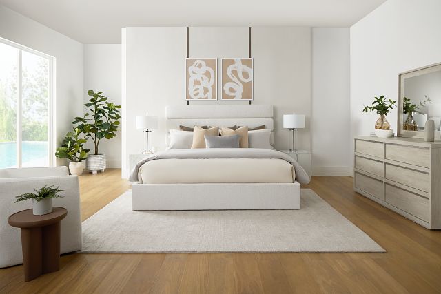 Capraia Light Beige Uph Panel Bed