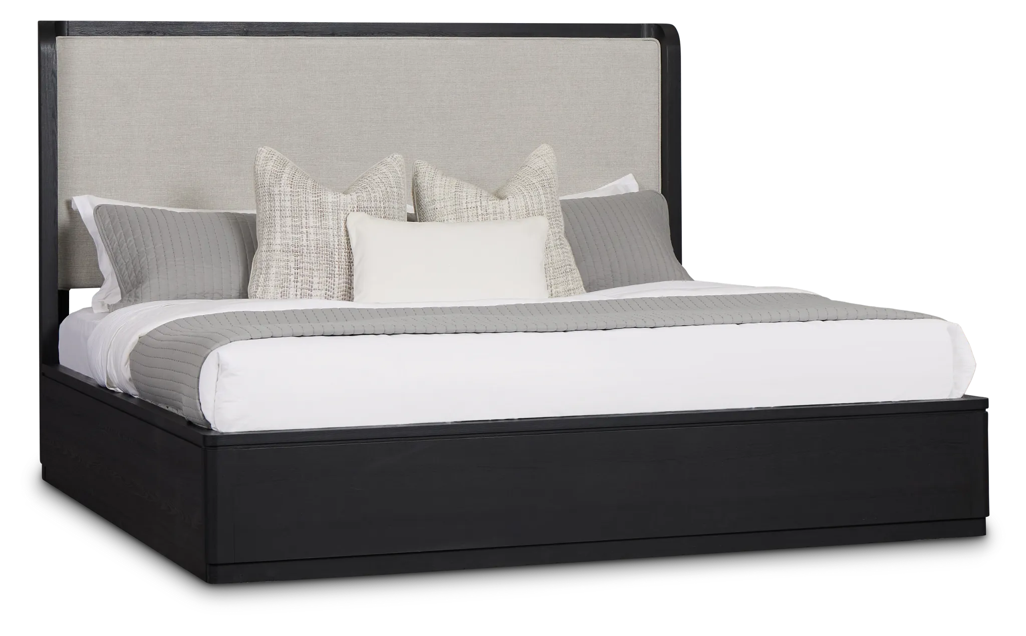 Emory Black Upholstered Platform Bed