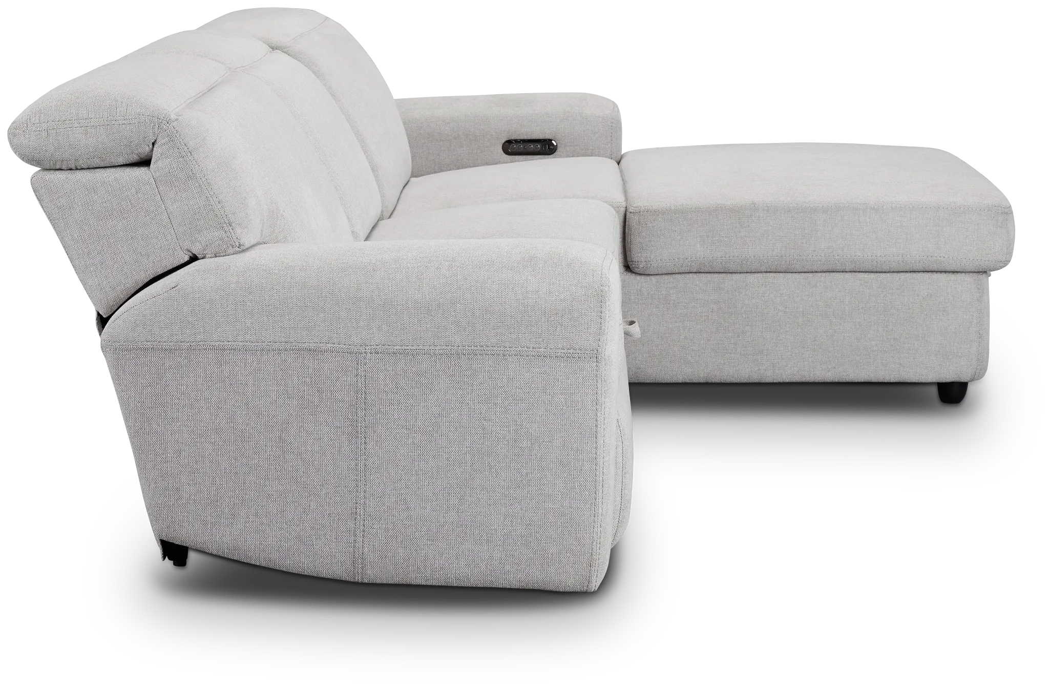 Callum Light Gray Storage Small Right Power Chaise Sleeper Sectional