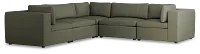 Destin Sutton Green Fabric 5-piece Modular Sectional
