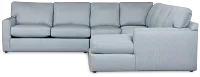 Rhodes Light Blue Fabric Large Right Chaise Sectional