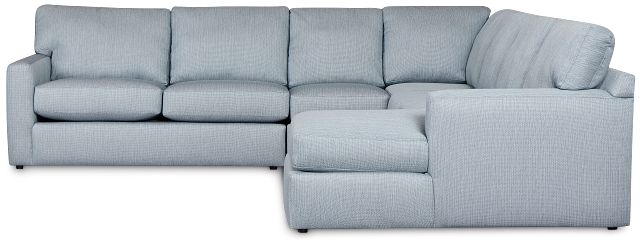 Rhodes Light Blue Fabric Large Right Chaise Sectional