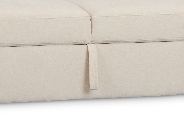 Addie Beige Fabric Double Chaise Sleeper Storage Sectional