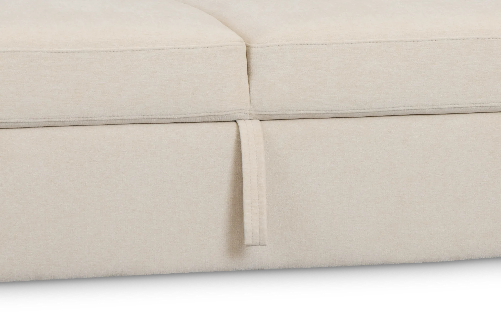 Addie Beige Fabric Double Chaise Sleeper Storage Sectional