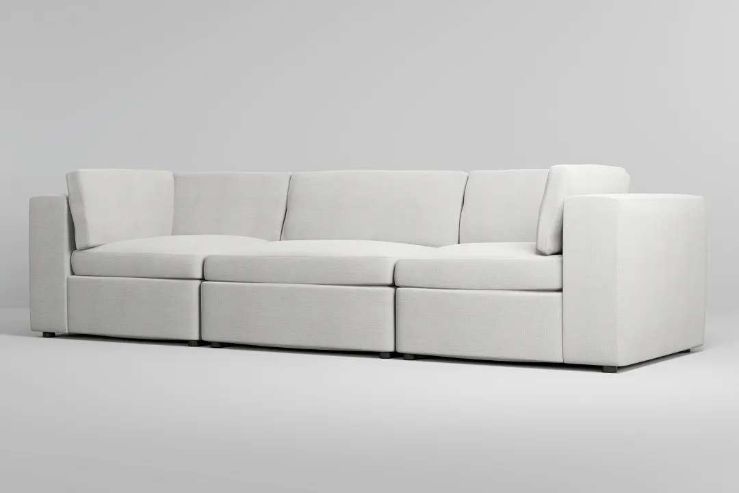 Destin Maguire Ivory Fabric 3-piece Modular Sofa