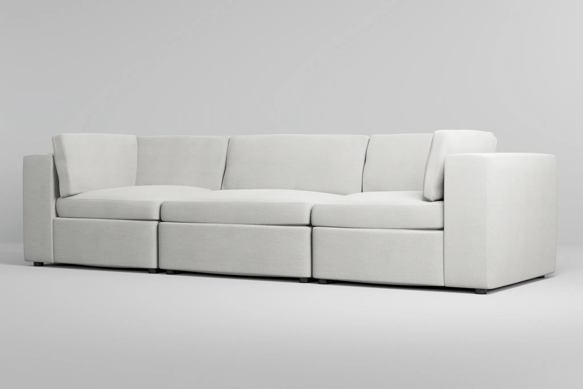 Destin Maguire Ivory Fabric 3-piece Modular Sofa
