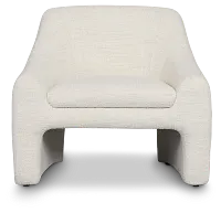 Carter White Fabric Accent Chair