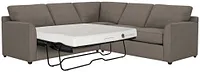Asheville Brown Fabric Two-arm Left Memory Foam Sleeper Sectional