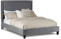 Collin Dark Gray Velvet Platform Bed