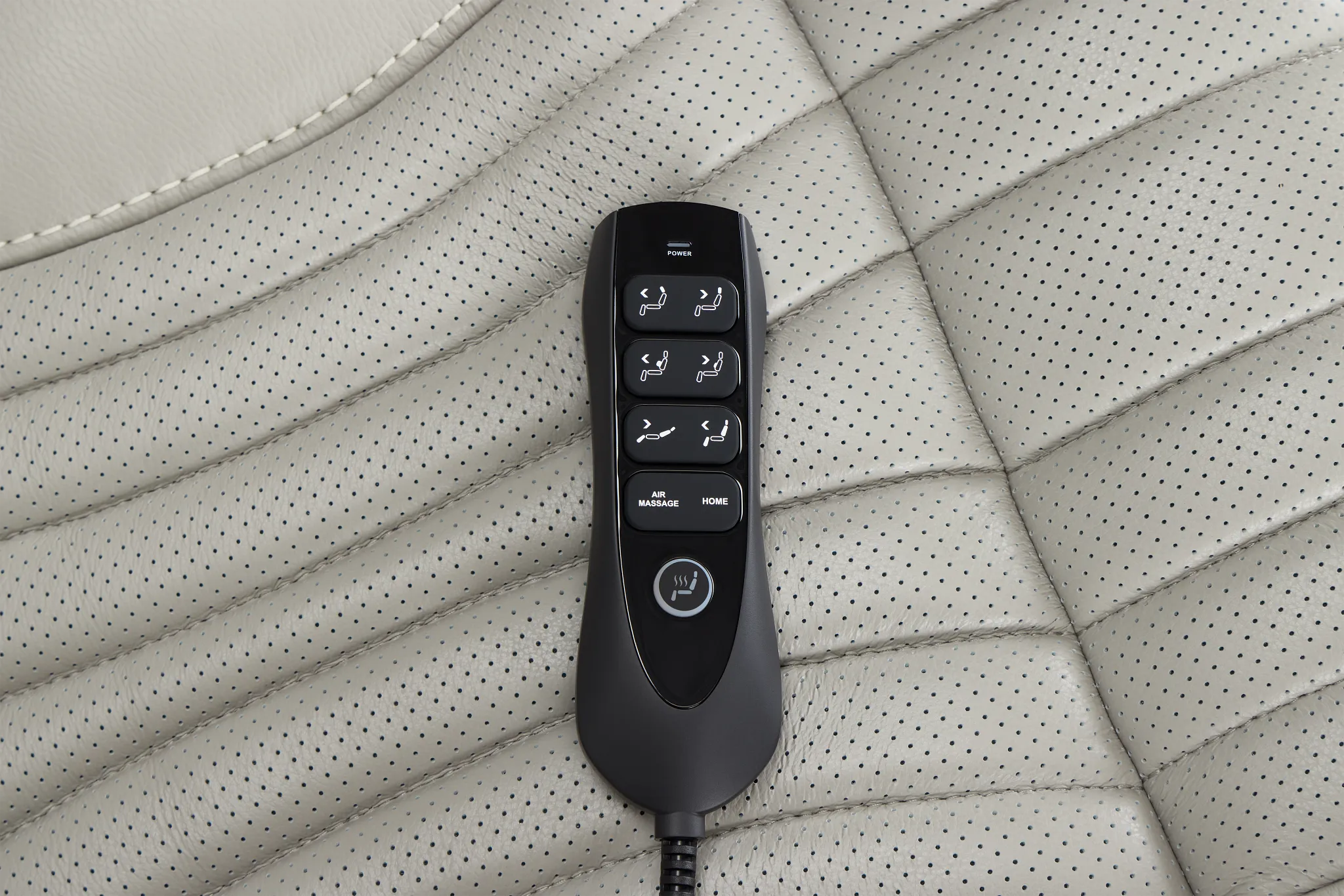 Nova Light Gray Lthr/vinyl Power Recliner W/ Massage