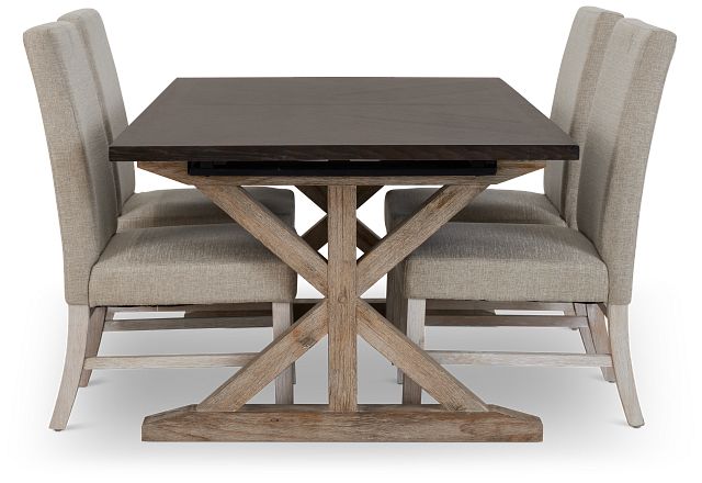 Jefferson Two-tone Table & 4 Upholstered Chairs