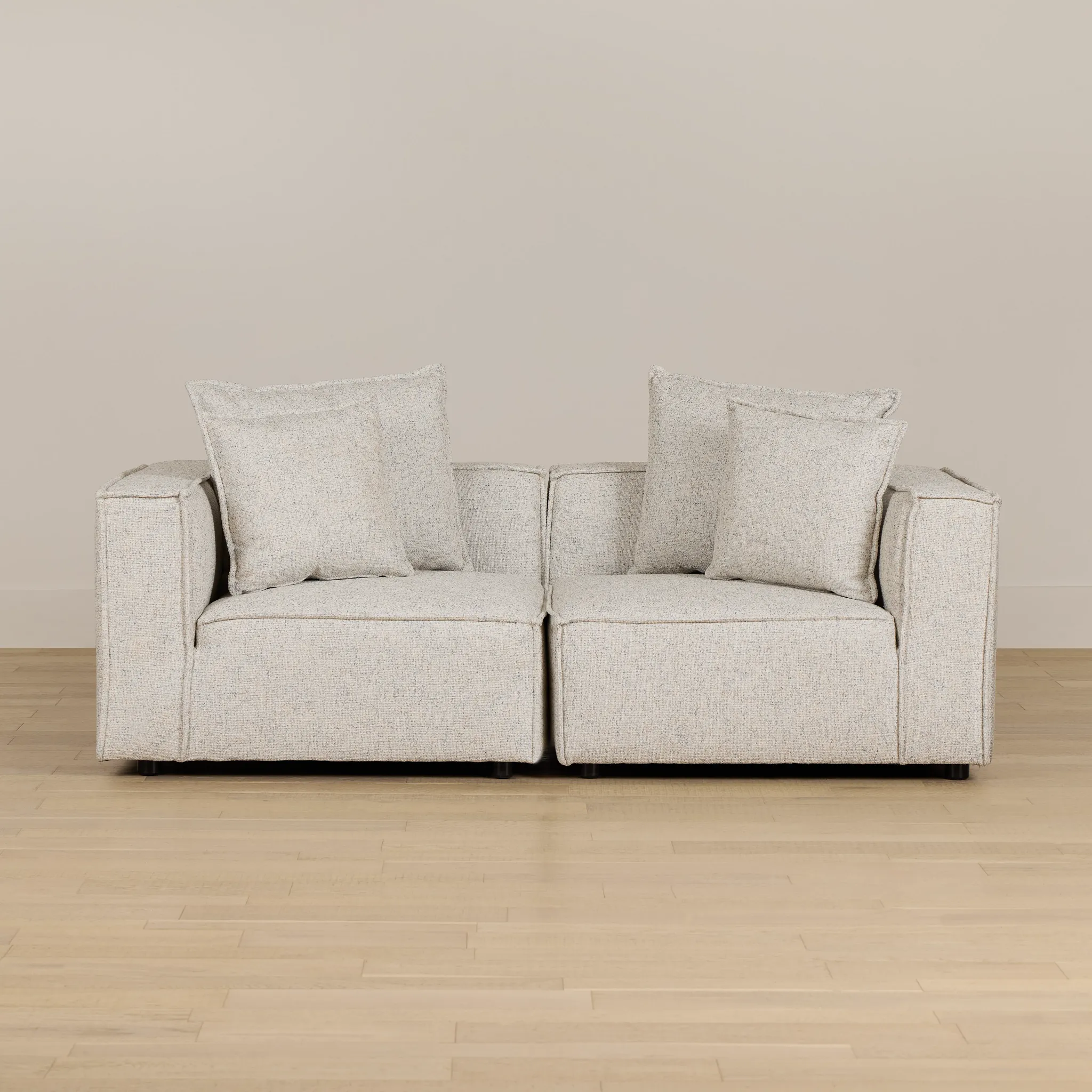 Tatum Beige Fabric 2-piece Modular Sofa