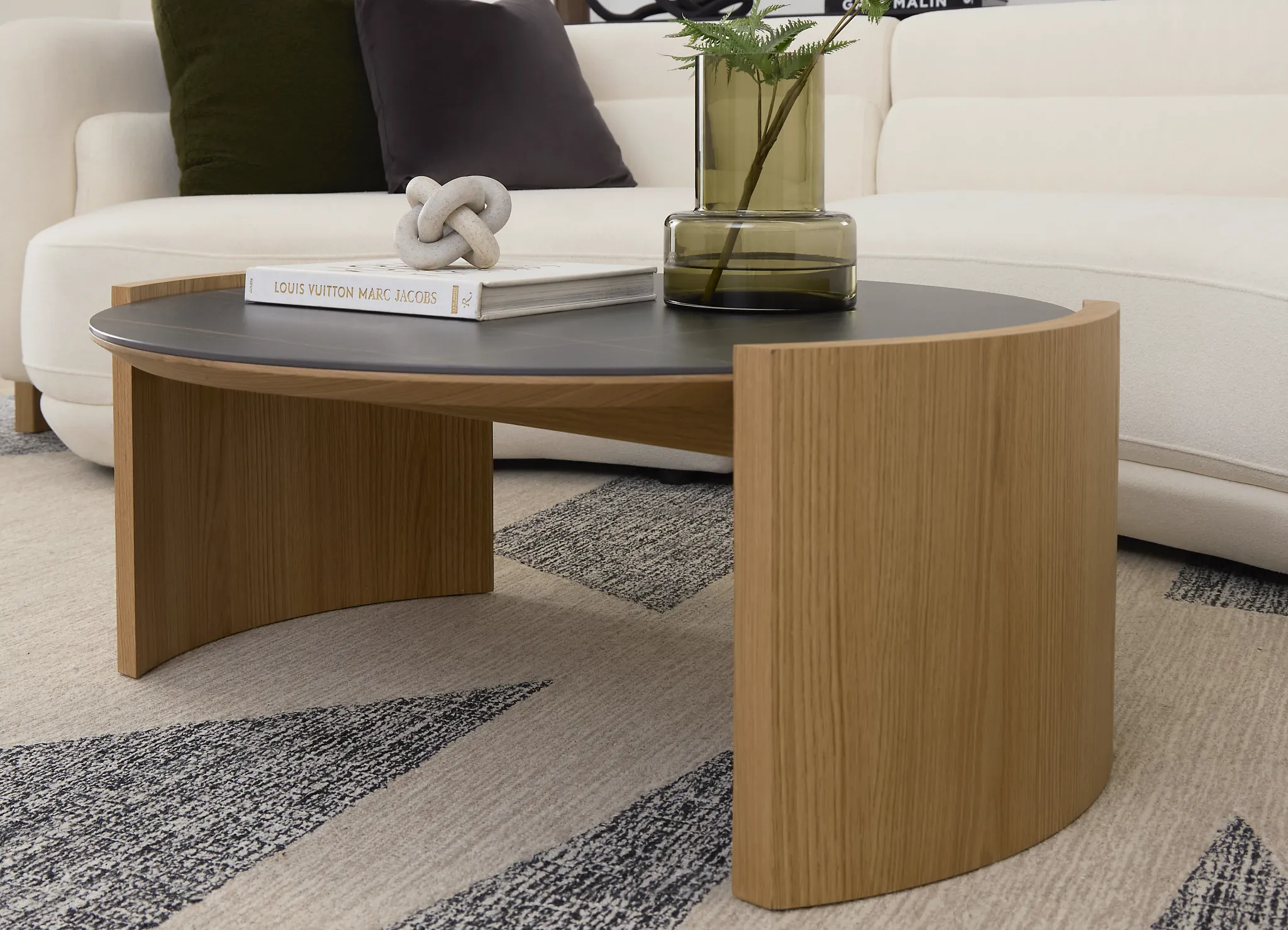 Nomad Light Tone Ceramic Round Coffee Table