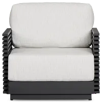 Monterey Black Aluminum Chair With Light Gray Cushions