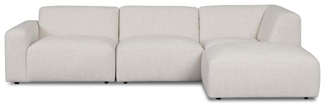 Baylor Light Beige Fabric 4-piece Right Facing Bumper Sectional