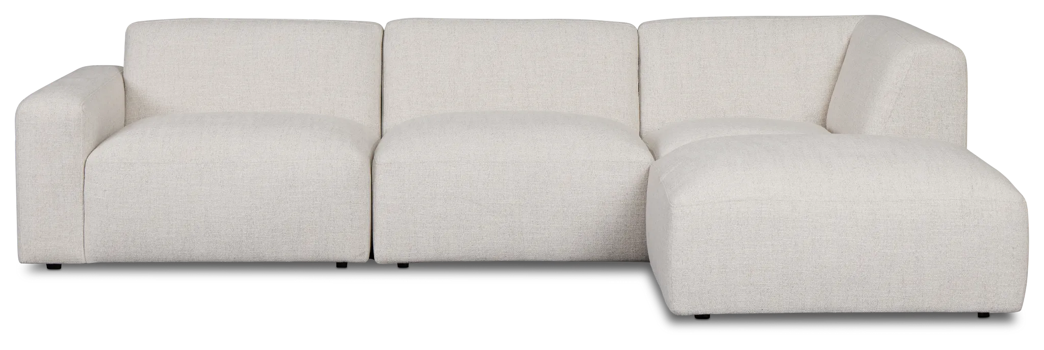 Baylor Light Beige Fabric 4-piece Right Facing Bumper Sectional