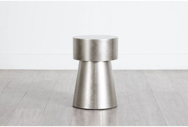 Linea Medium Metal Round Chairside Table