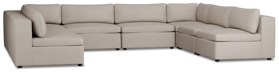 Destin Sutton Beige Fabric 8-piece Modular Sectional