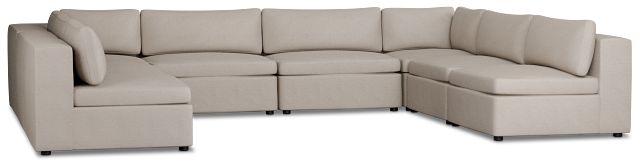 Destin Sutton Beige Fabric 8-piece Modular Sectional