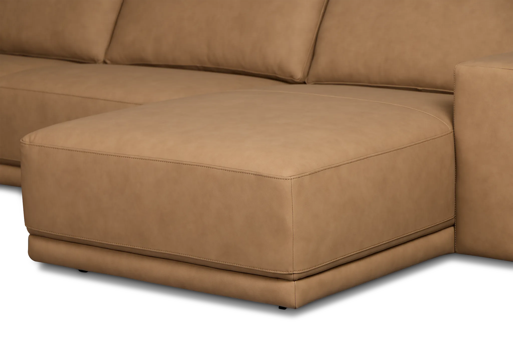 Kellan Light Brown Leather Medium Right Chaise Sectional