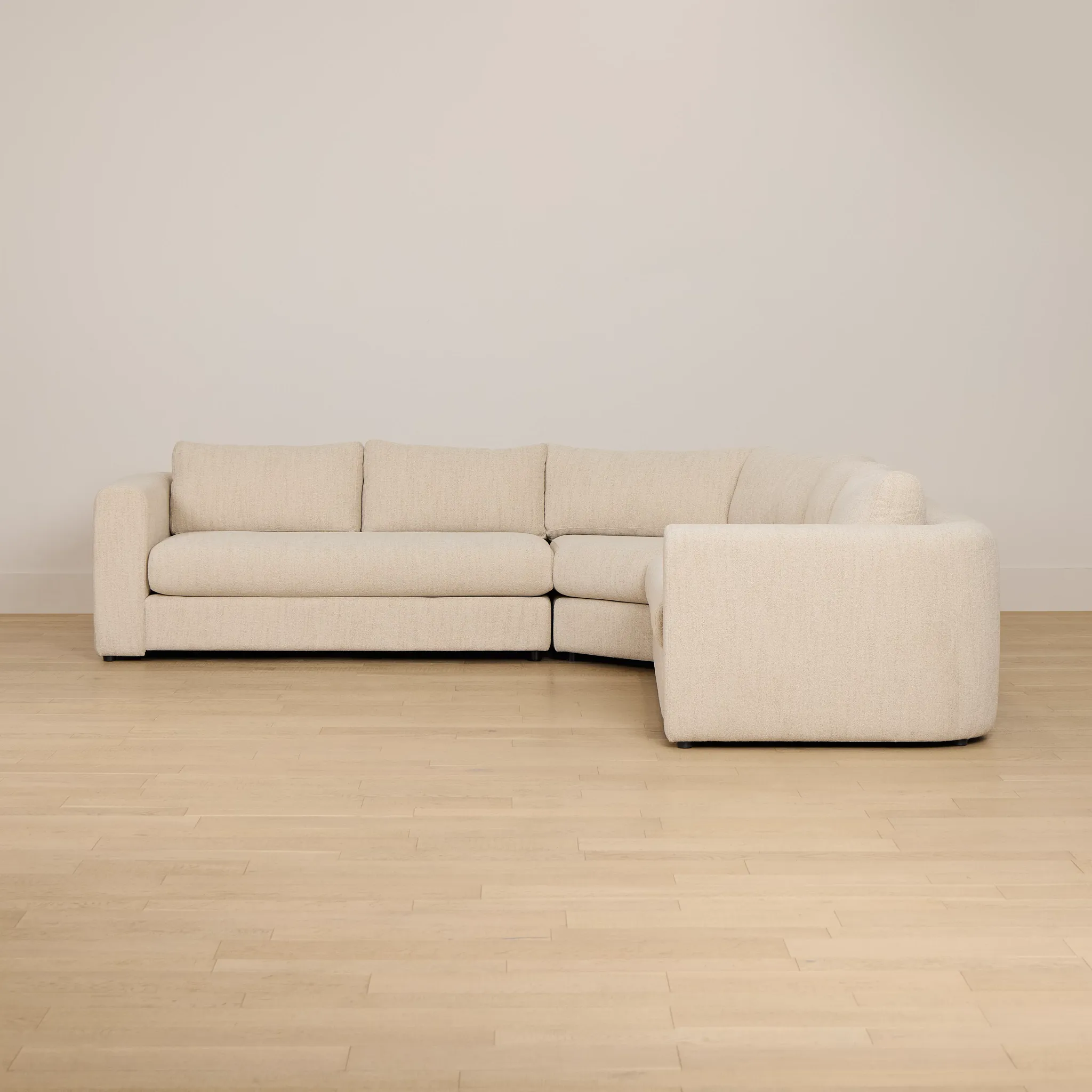 Alma Light Beige Fabric Small 2-arm Wedge Sectional