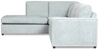 Shore Light Blue Fabric Left Bumper Sectional