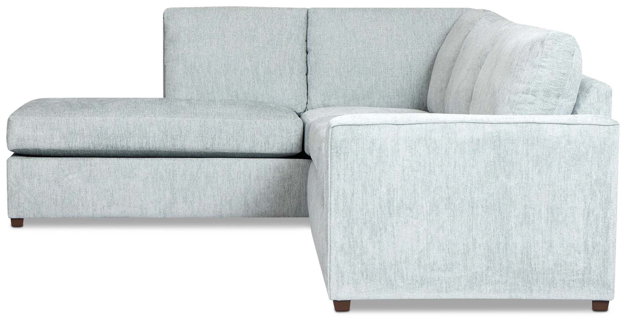 Shore Light Blue Fabric Left Bumper Sectional