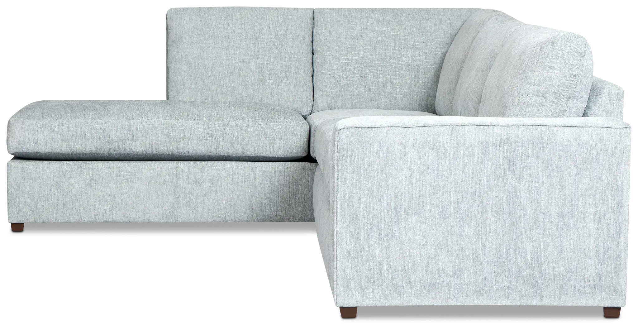 Shore Light Blue Fabric Left Bumper Sectional Shore Light Blue Fabric Left Bumper Sectional