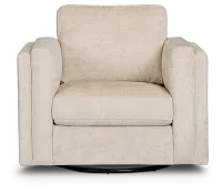 Farren Beige Fabric Swivel Chair