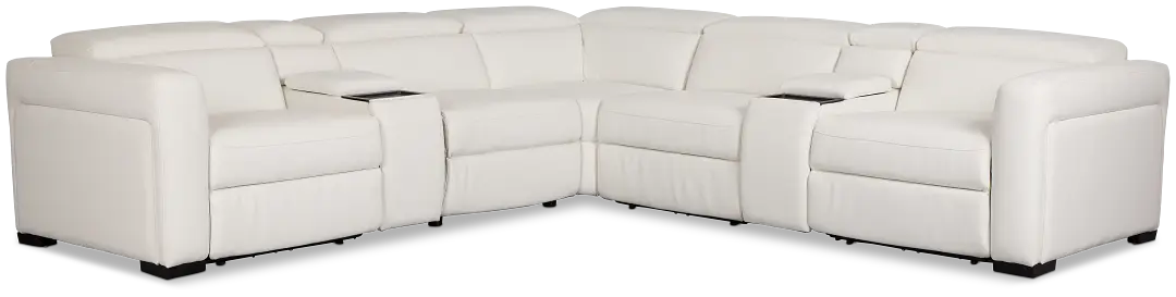 Melody White Micro Large Triple Power Reclining Two-arm Sectional Melody White Micro Large Triple Power Reclining Two-arm Sectional