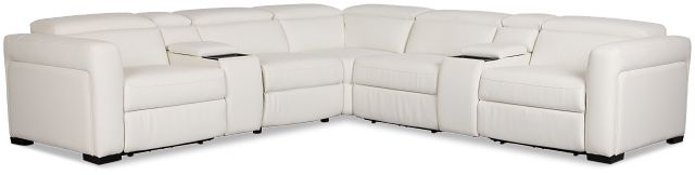Melody White Micro Large Triple Power Reclining Two-arm Sectional