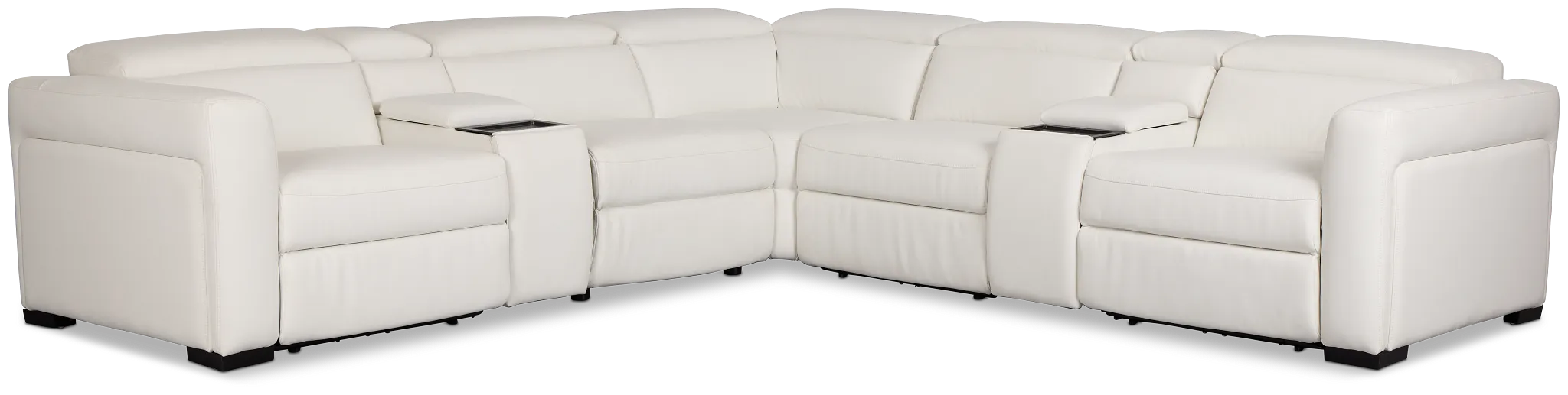 Melody White Micro Large Triple Power Reclining Two-arm Sectional