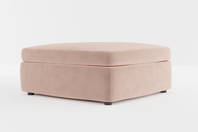 Destin Joya Light Pink Velvet Cocktail Ottoman
