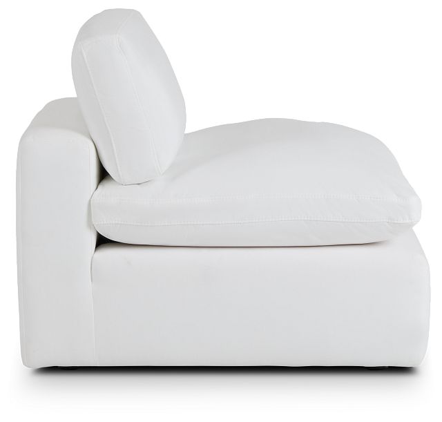 Grant White Fabric Armless Chair