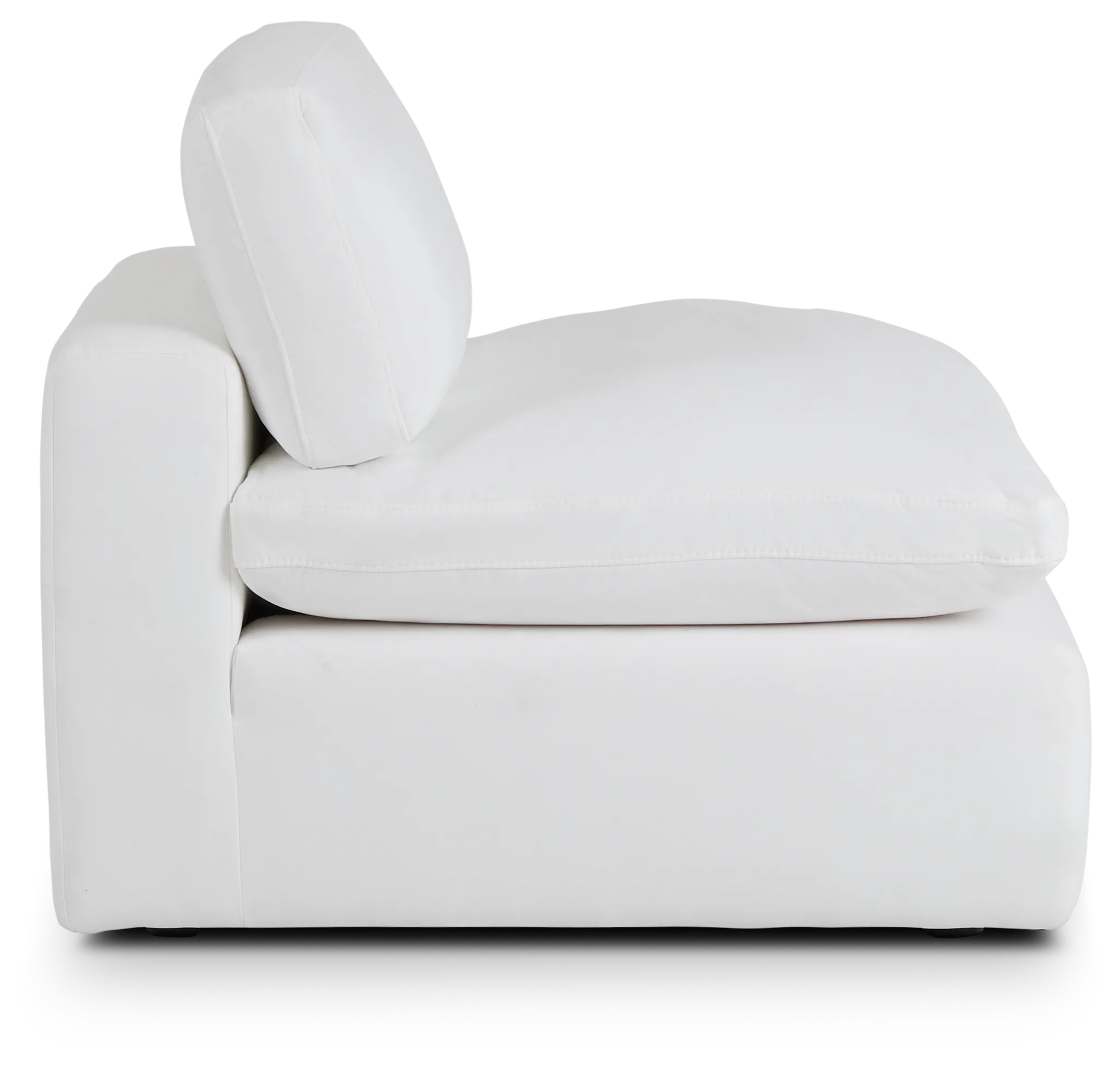 Grant White Fabric Armless Chair