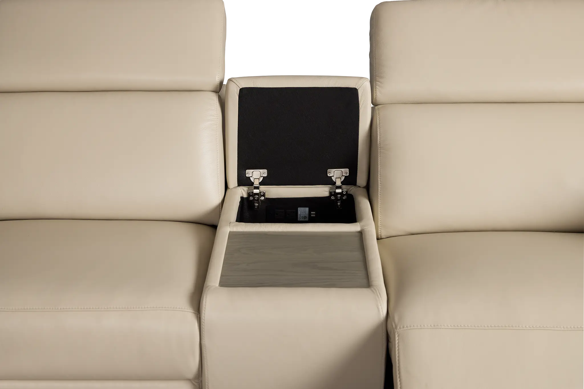 Atlas Taupe Lthr/vinyl Medium Triple Power 2-arm Sectional Atlas Taupe Lthr/vinyl Medium Triple Power 2-arm Sectional