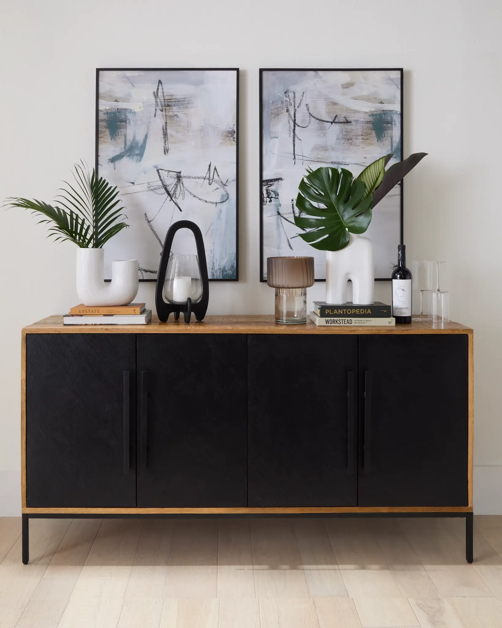 Zane Black Slate Four-door Cabinet Zane Black Slate Four-door Cabinet