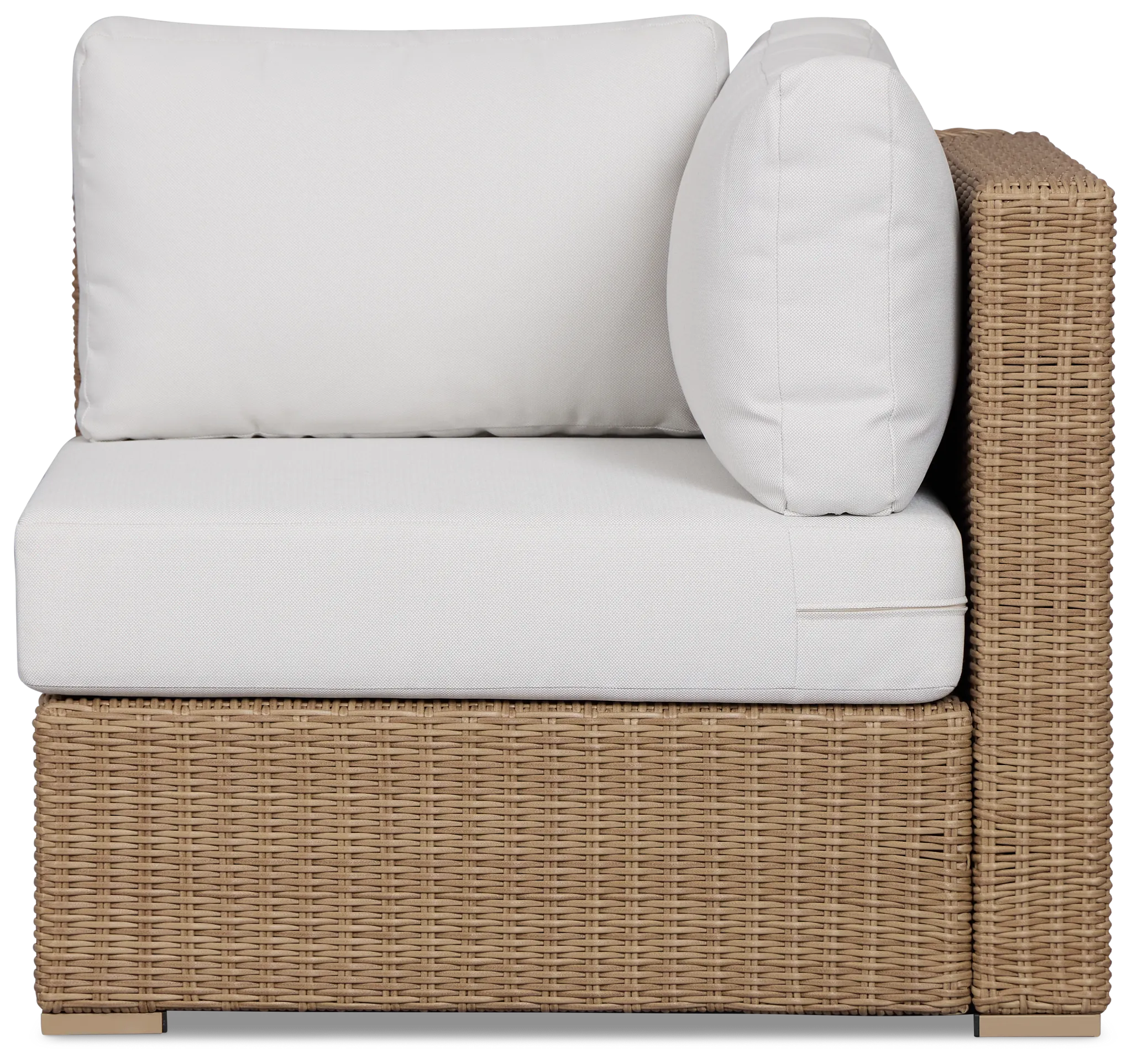 Montecito Light Tone Corner Chair With Light Beige Cushions