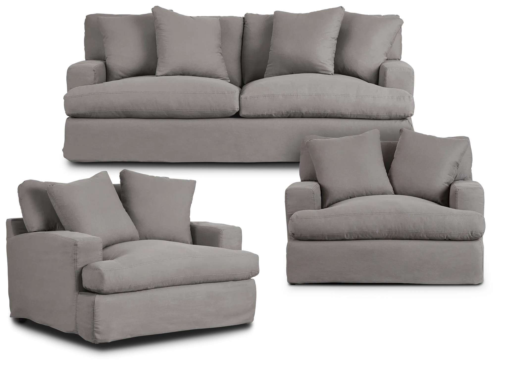 Delilah Gray Fabric Living Room