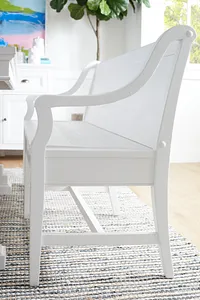 Heron Cove White Storage Dining Bench