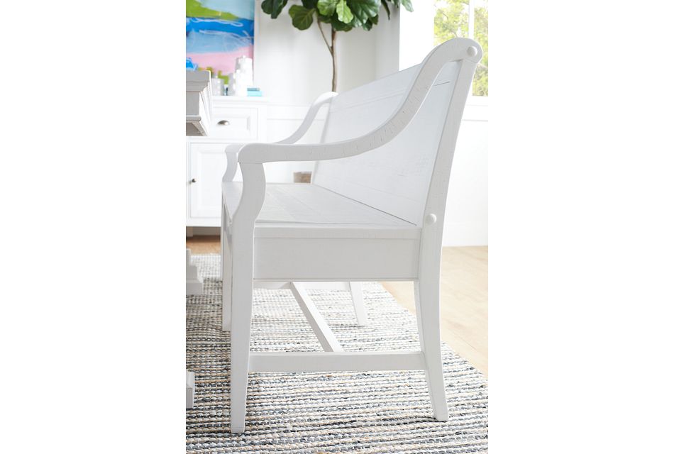 Heron Cove White Storage Dining Bench