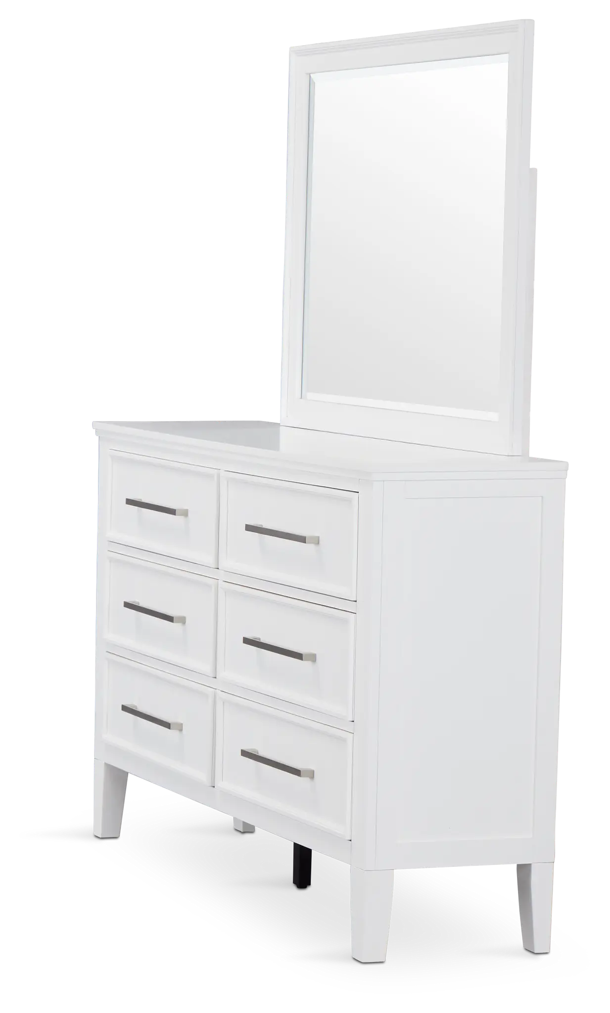 Seabrook White Small Dresser & Mirror Seabrook White Small Dresser & Mirror