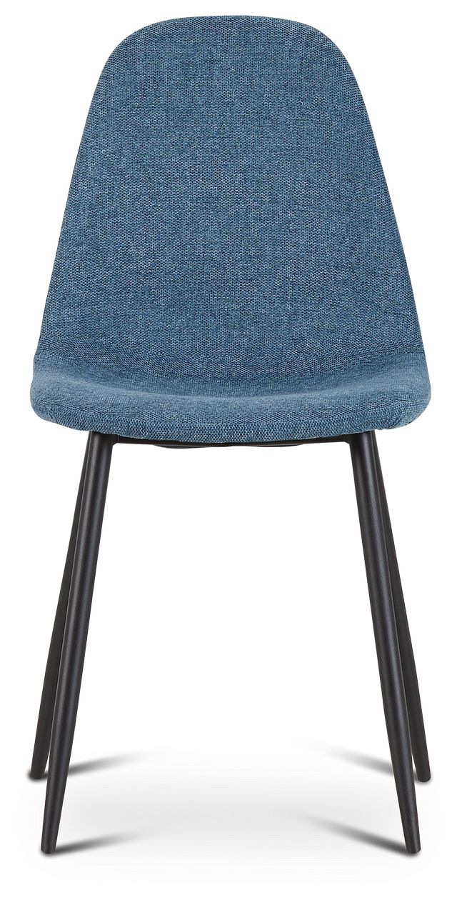 Havana Blue Upholstered Side Chair W/ Black Legs (3)