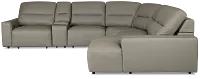 Rudy Gray Lthr/vinyl Medium Dual Power Right Extension Chaise Sectional