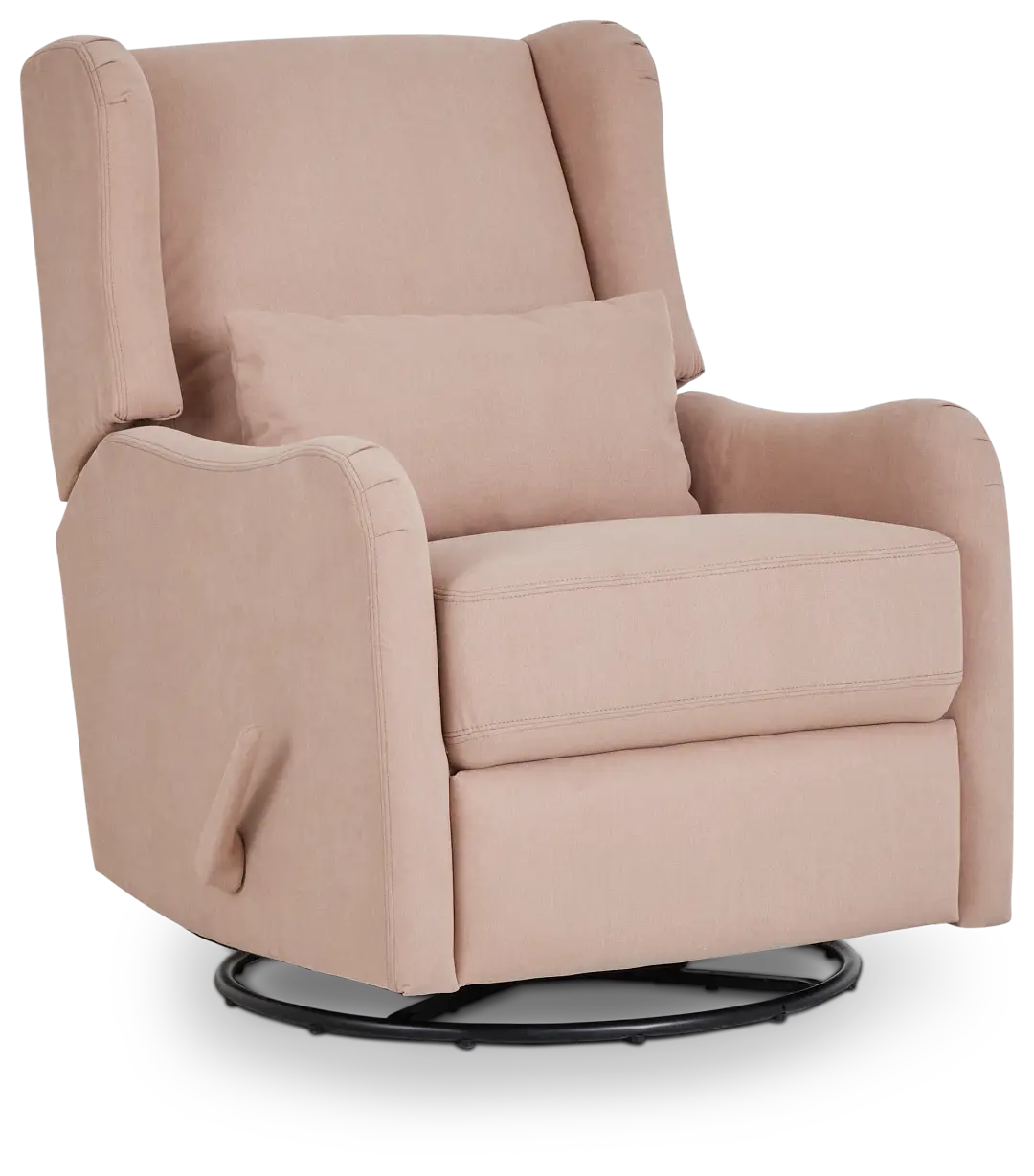 Georgia Light Pink Fabric Swivel Glider Recliner Georgia Light Pink Fabric Swivel Glider Recliner