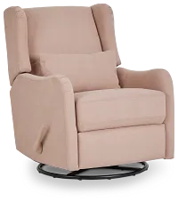 Georgia Light Pink Fabric Swivel Glider Recliner