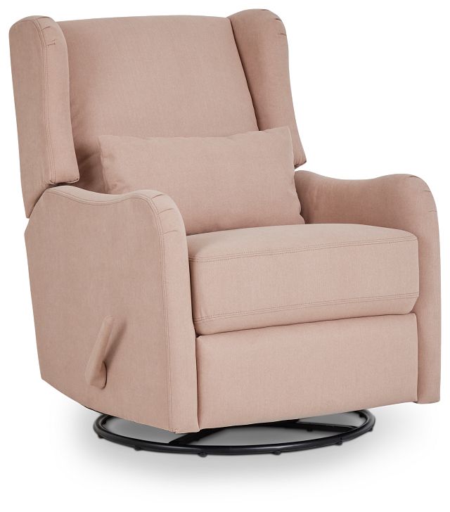 Georgia Light Pink Fabric Swivel Glider Recliner (3)